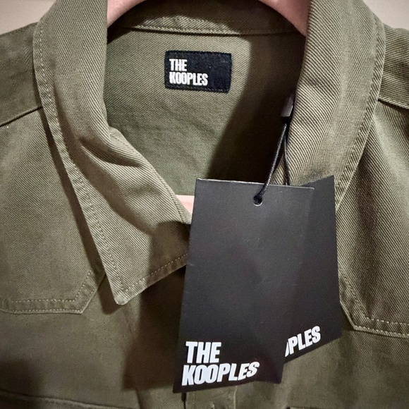 NWT The Kooples Khaki Officer Style Overshirt | Size XL - Army Green - Picture 6 of 8
